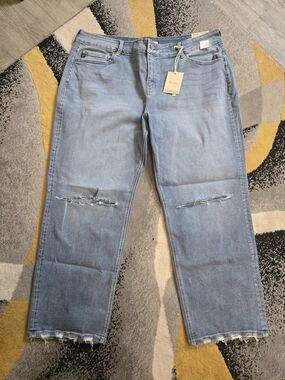 KanCan Light Blue Straight Leg Distressed Jeans